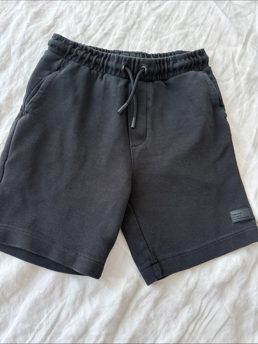 Men's Black Drawstring Knit Shorts